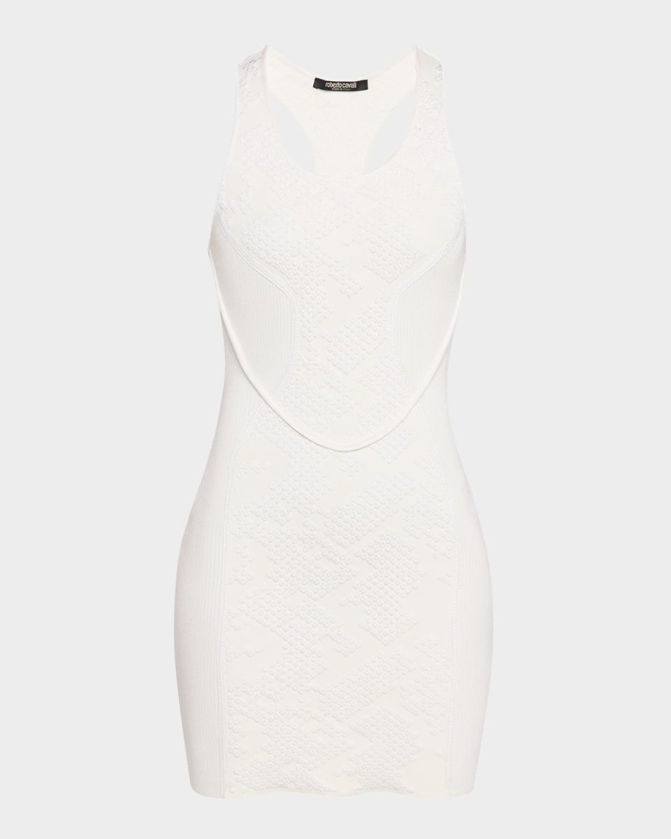 Python Jacquard Knit Racerback Mini Dress